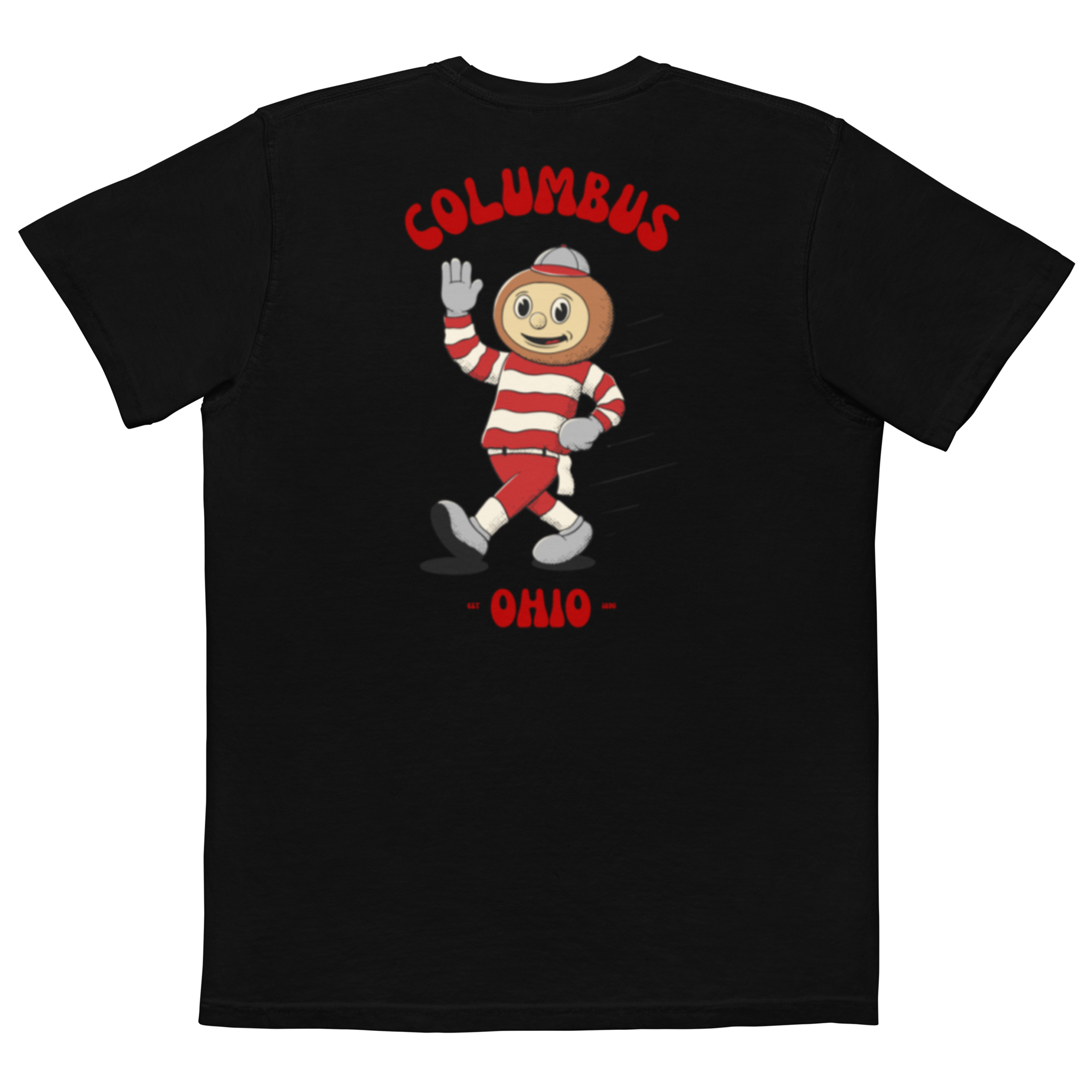 Columbus Ohio State Buckeyes vintage pocket t-shirt - black back
