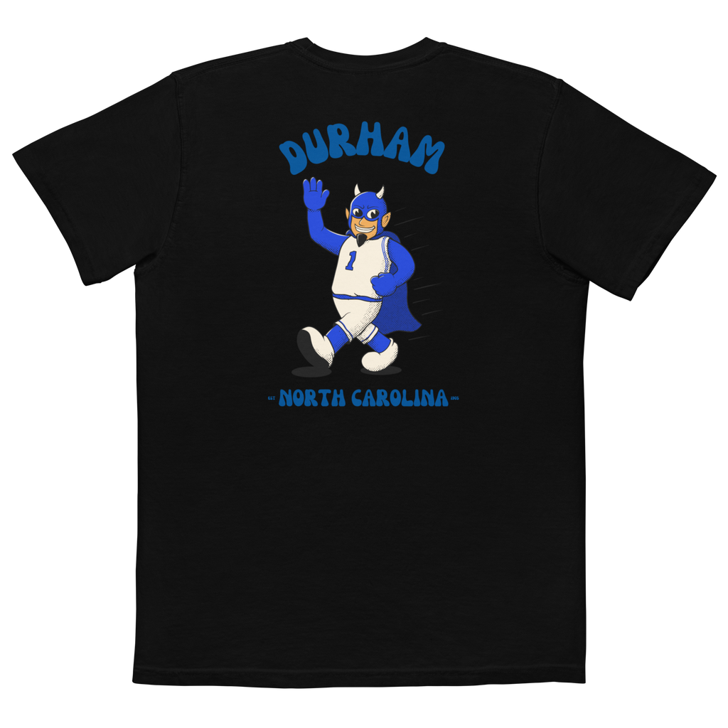 Durham Duke Blue Devils vintage pocket t-shirt - black back