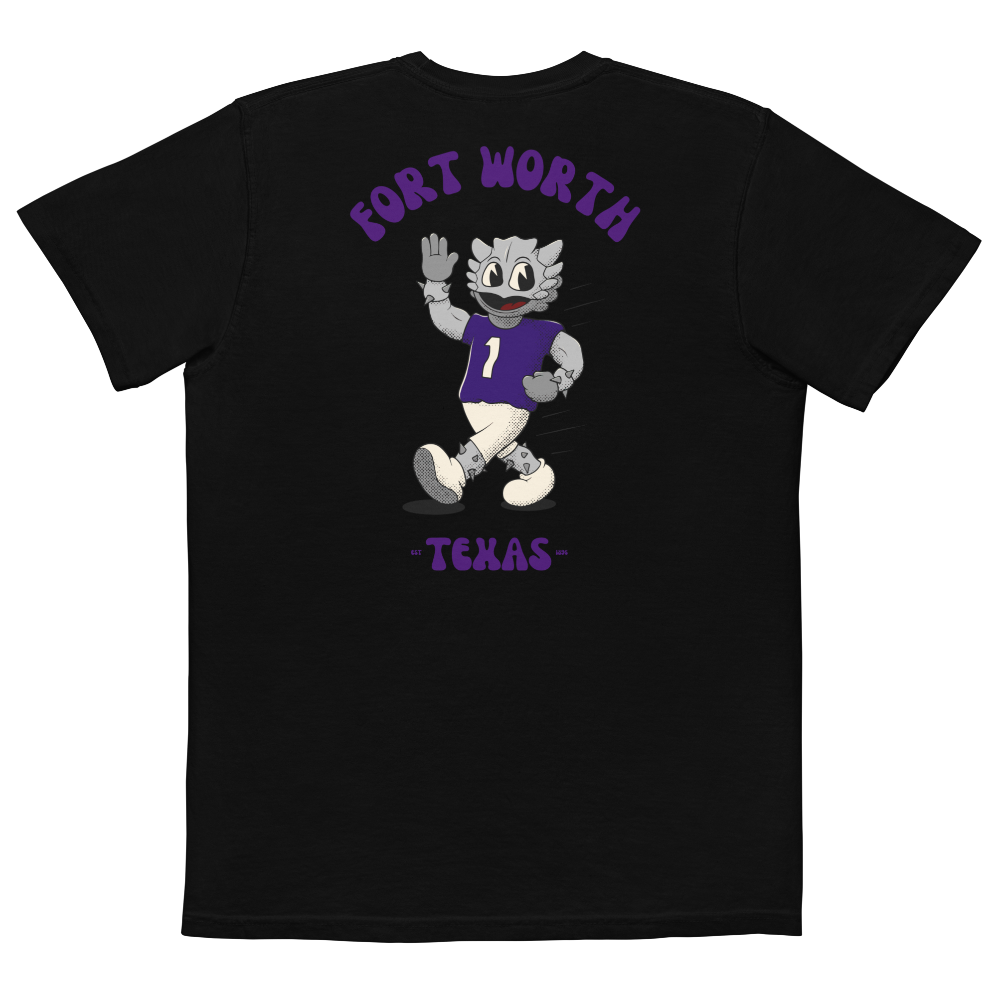 Fort Worth TCU Horned Frogs vintage pocket t-shirt - black back