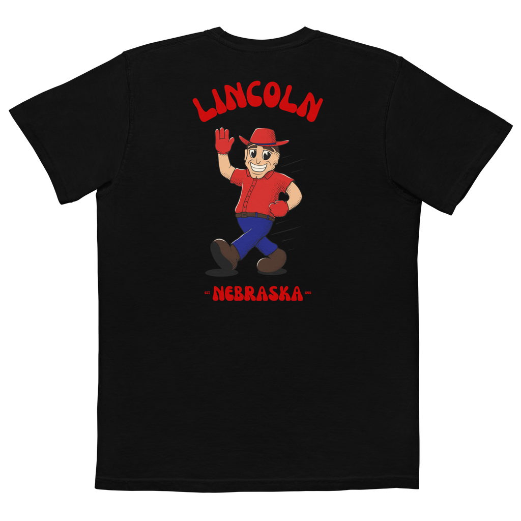 Lincoln Nebraska Cornhuskers vintage pocket t-shirt - black back