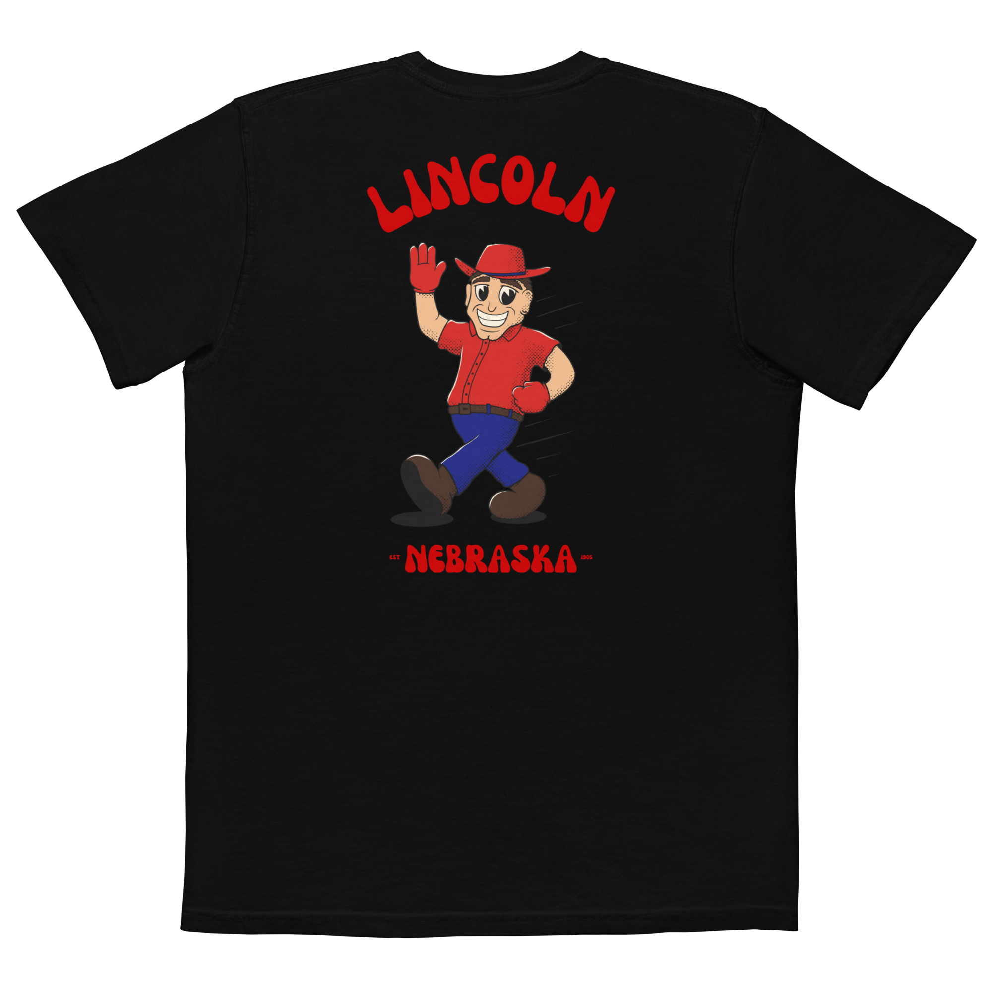 Lincoln Nebraska Cornhuskers vintage pocket t-shirt - black back