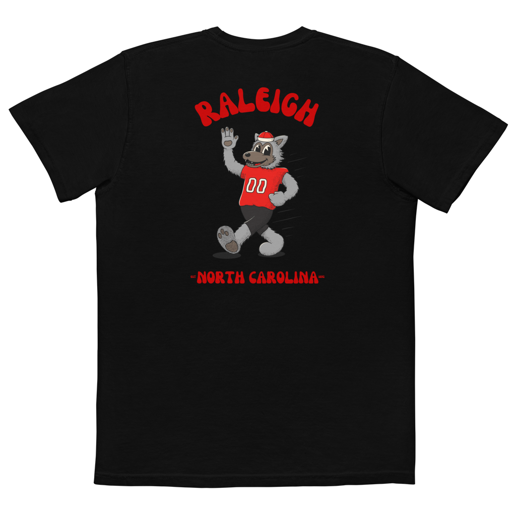 Raleigh NC State Wolfpack vintage pocket t-shirt - black back