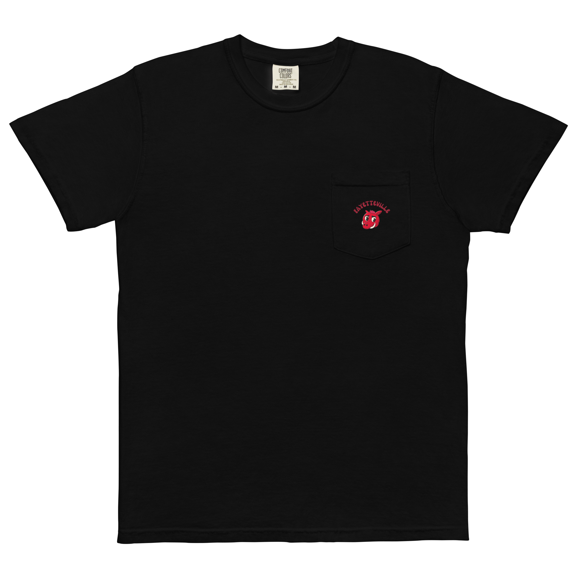Fayetteville Arkansas Razorbacks vintage pocket t-shirt - black front
