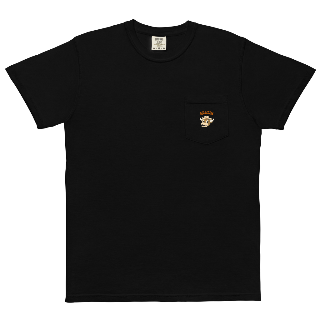 Austin Texas Longhorns vintage pocket t-shirt - black front