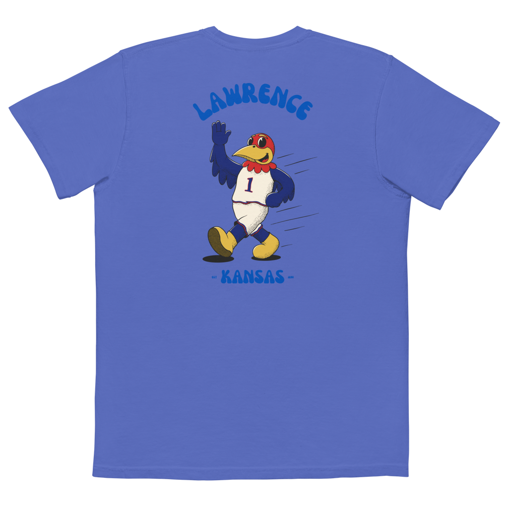 Lawrence Kansas Jayhawks vintage pocket t-shirt - blue back