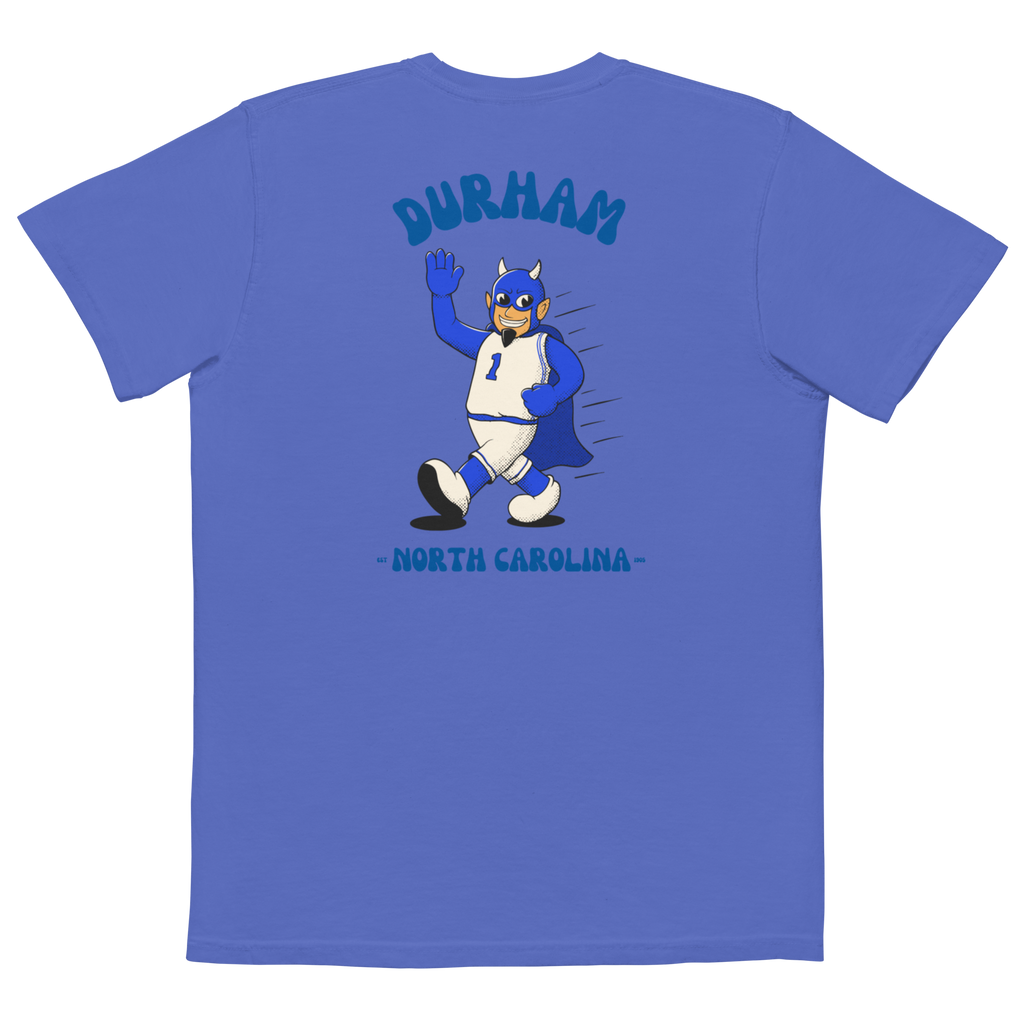 Durham Duke Blue Devils vintage pocket t-shirt - blue back