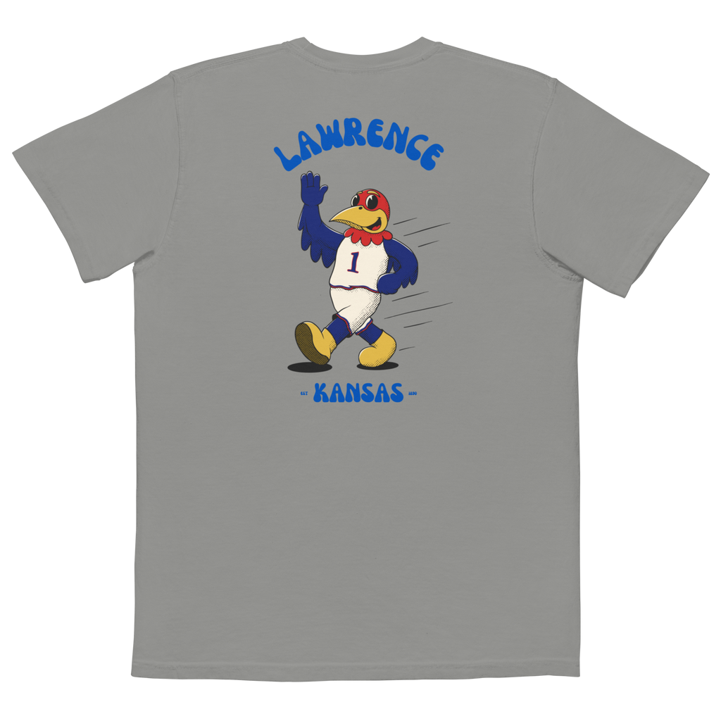 Lawrence Kansas Jayhawks vintage pocket t-shirt - grey back