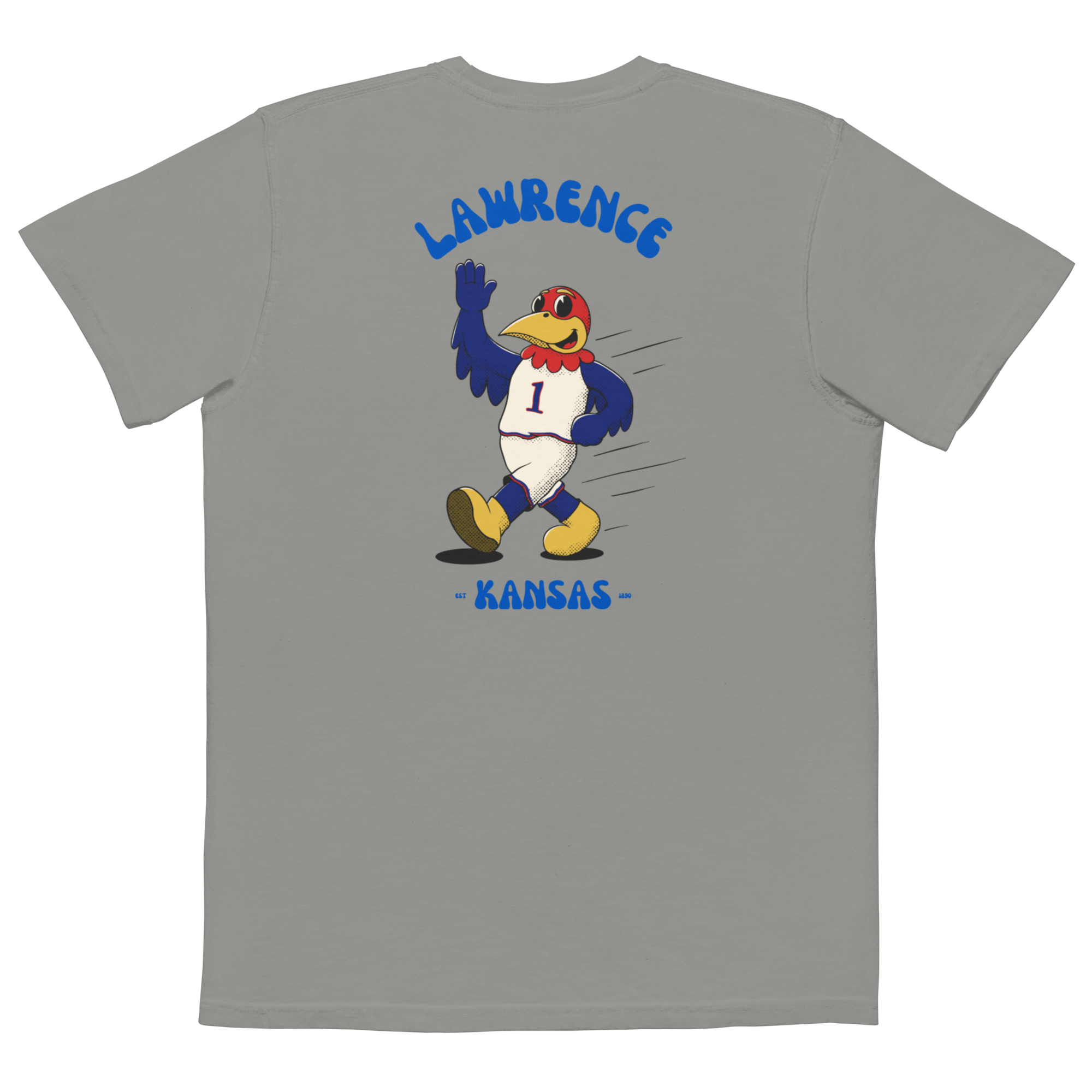 Lawrence Kansas Jayhawks vintage pocket t-shirt - grey back