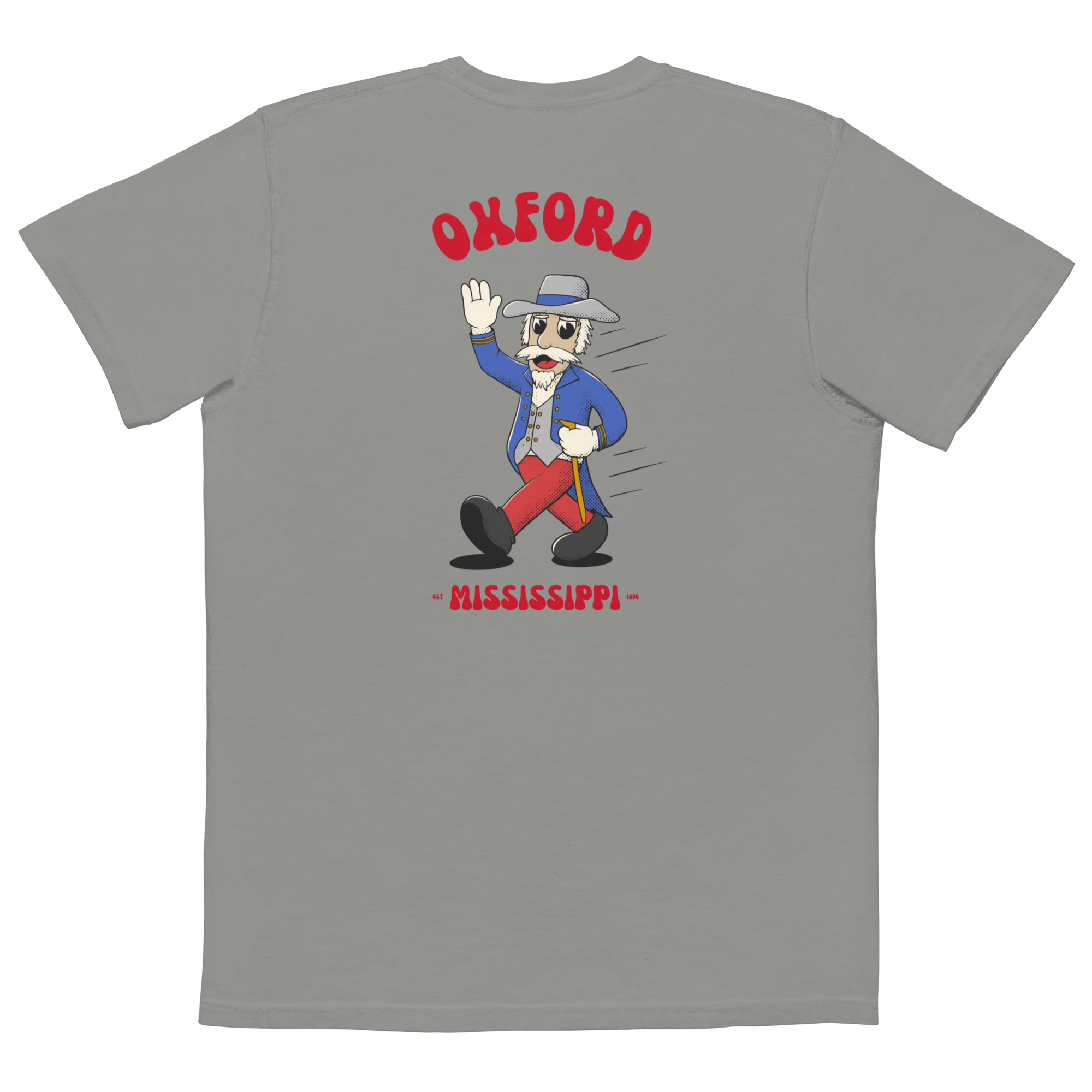Oxford Ole Miss Rebels vintage pocket t-shirt - grey back