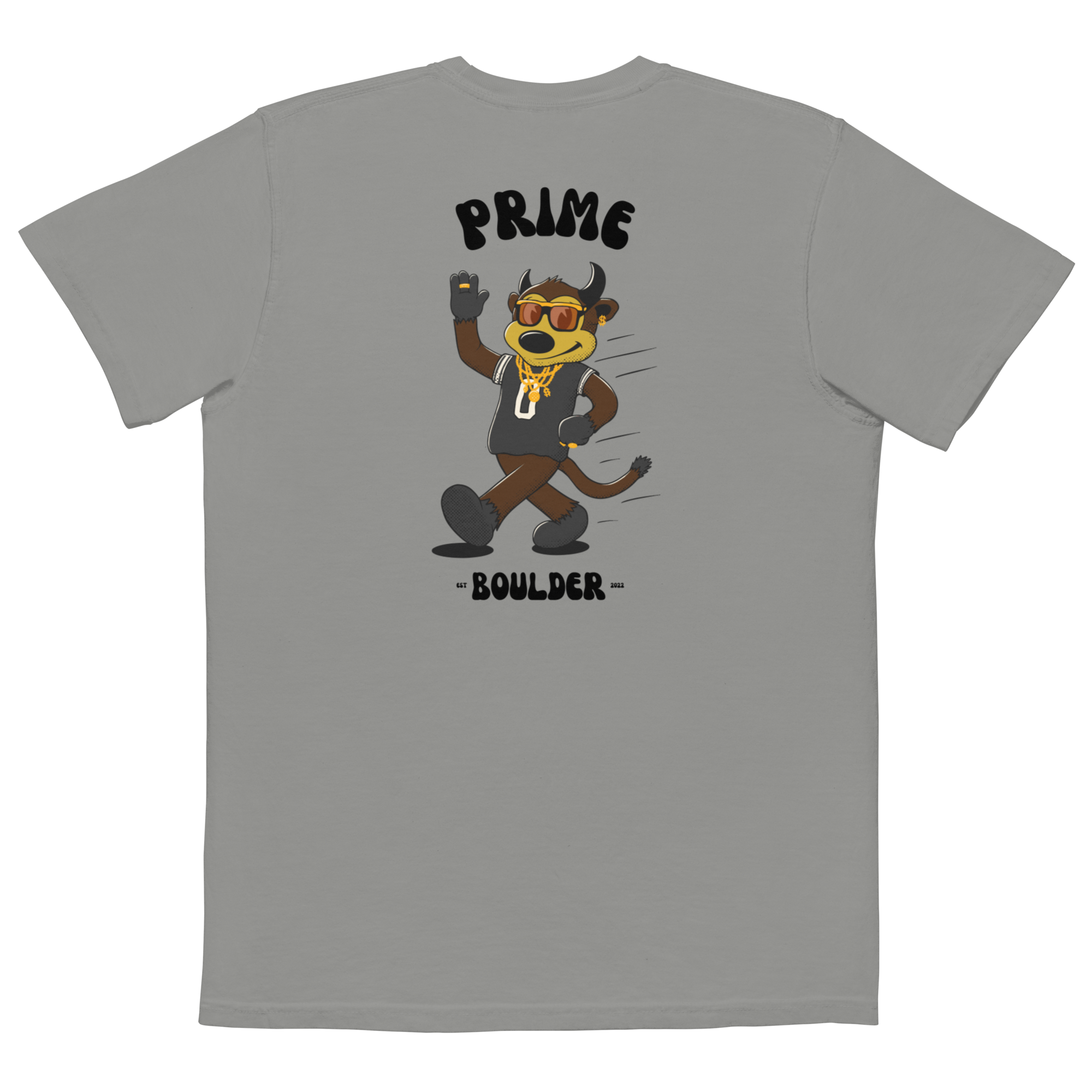 Prime Boulder Colorado Buffaloes vintage pocket t-shirt - grey back