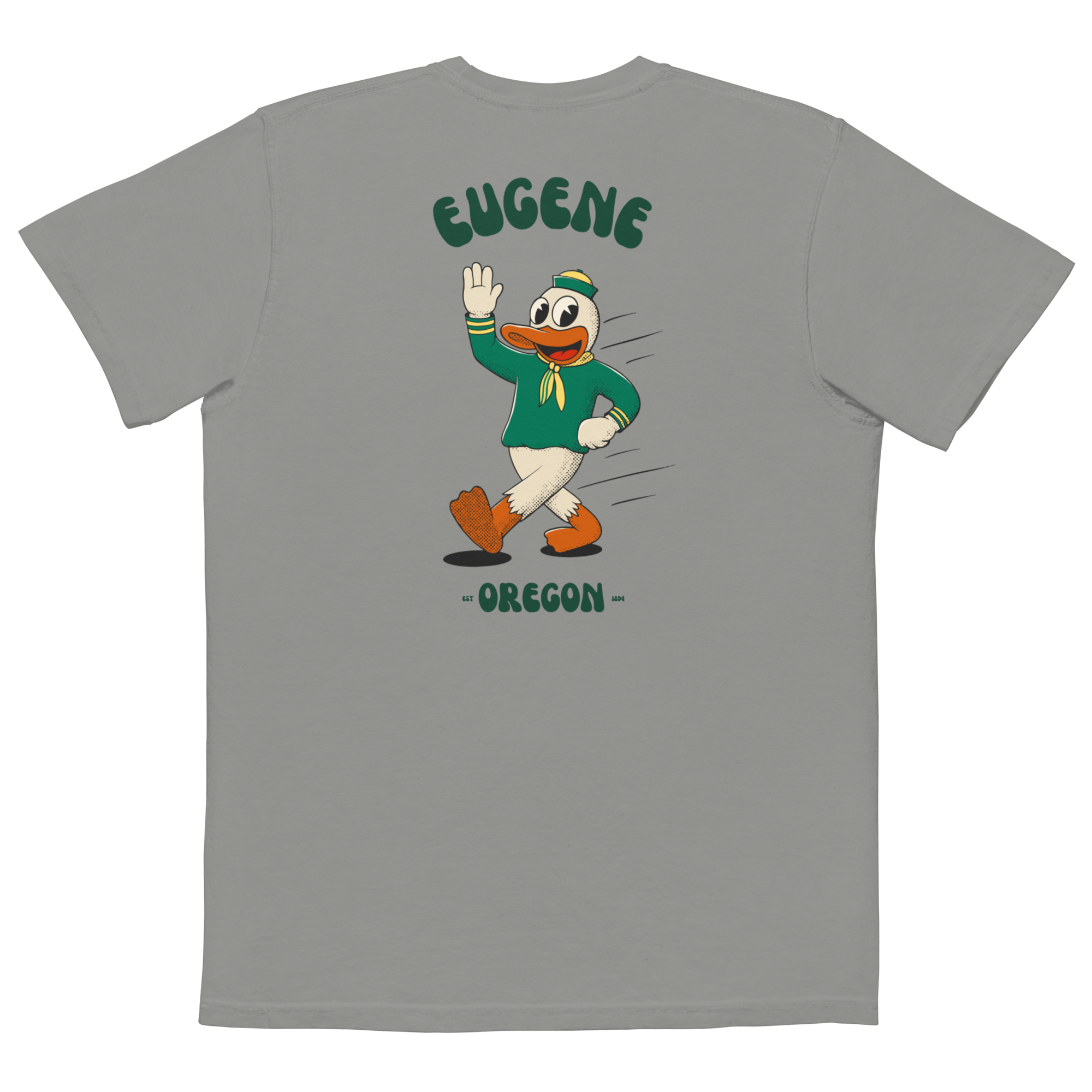Eugene Oregon Ducks vintage pocket t-shirt - grey back