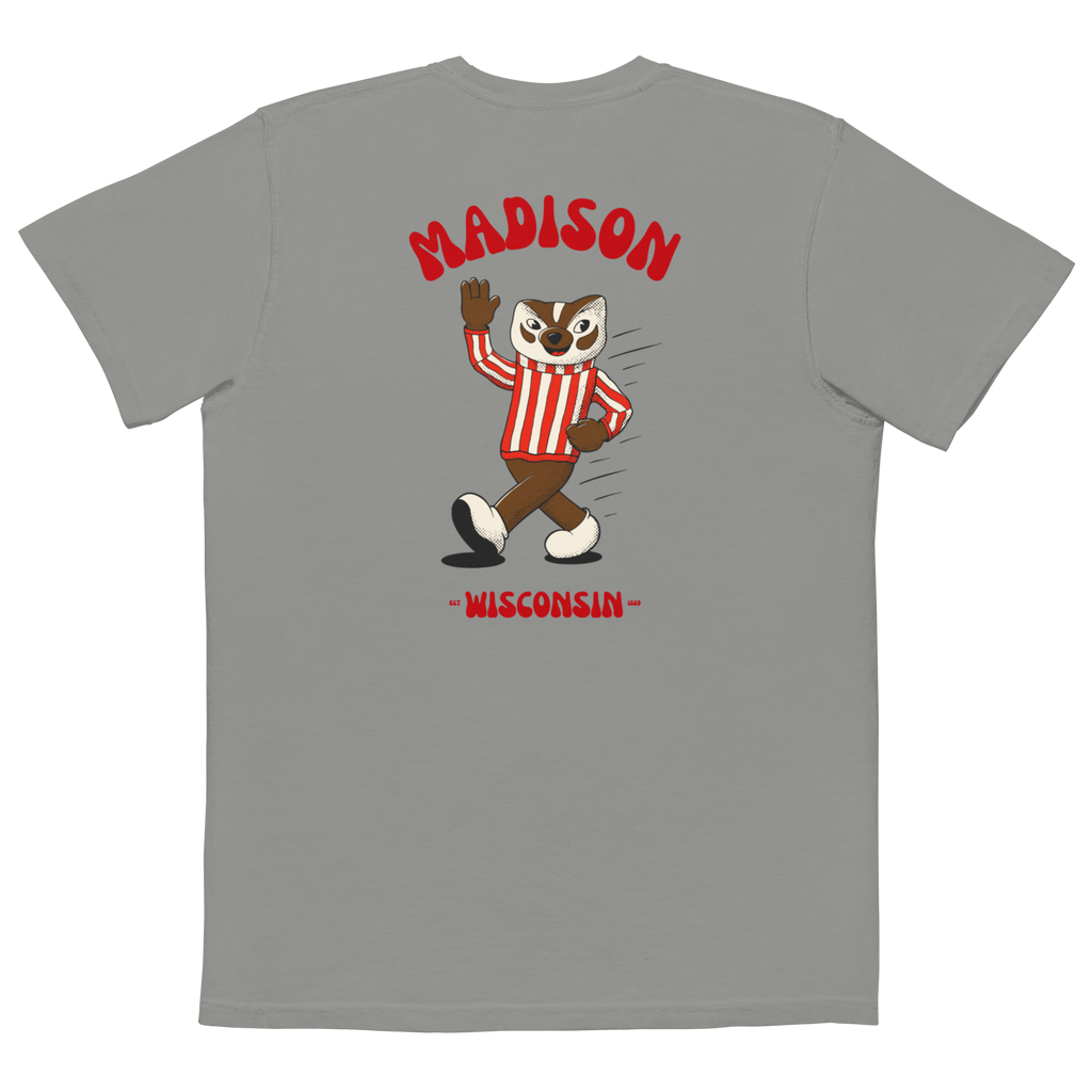 Madison Wisconsin Badgers vintage pocket t-shirt - grey back