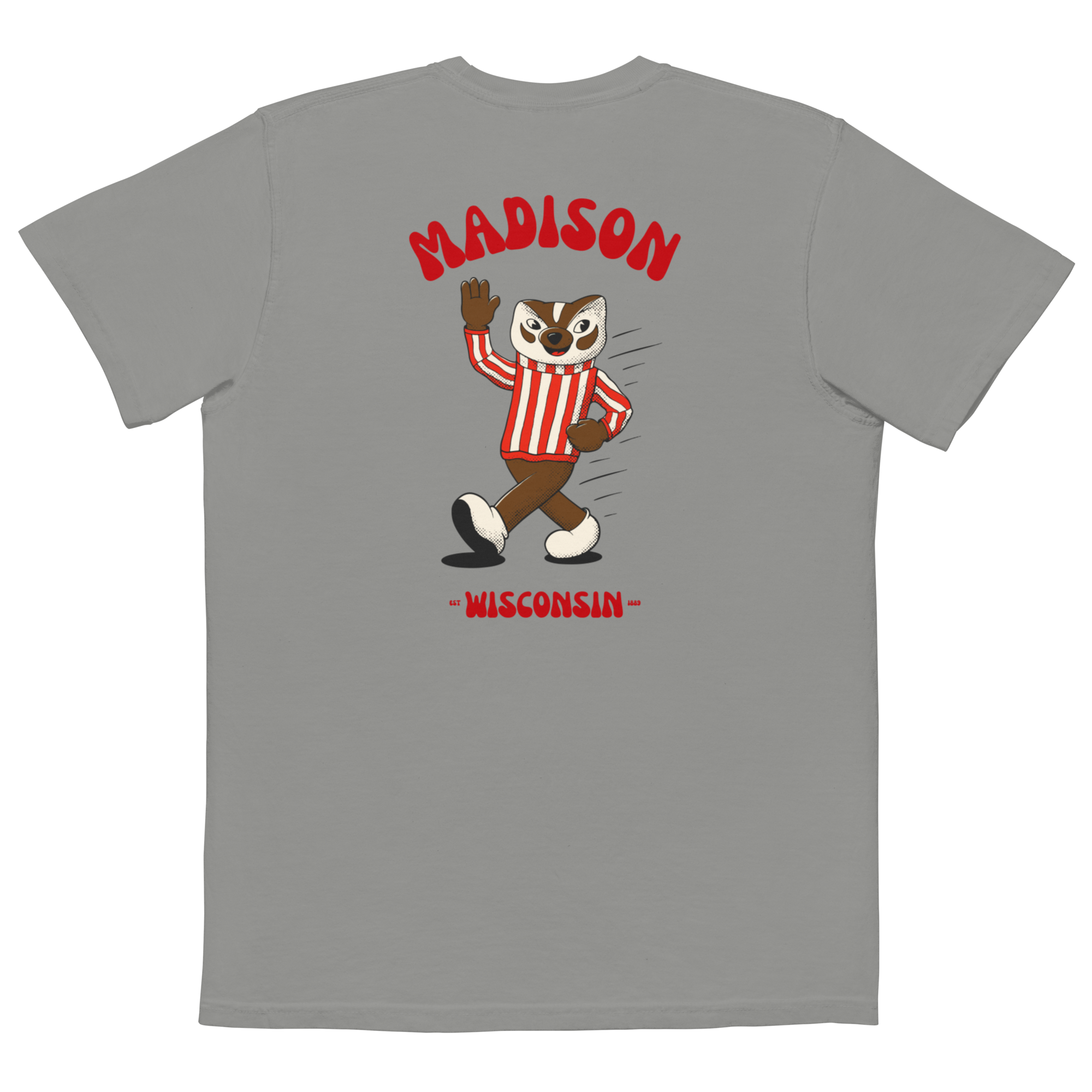 Madison Wisconsin Badgers vintage pocket t-shirt - grey back