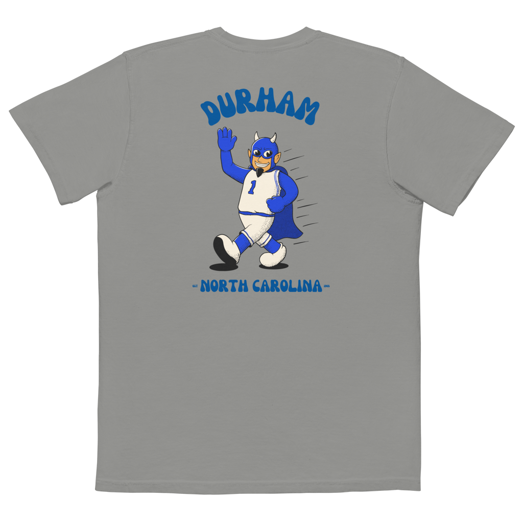 Durham Duke Blue Devils vintage pocket t-shirt - grey back