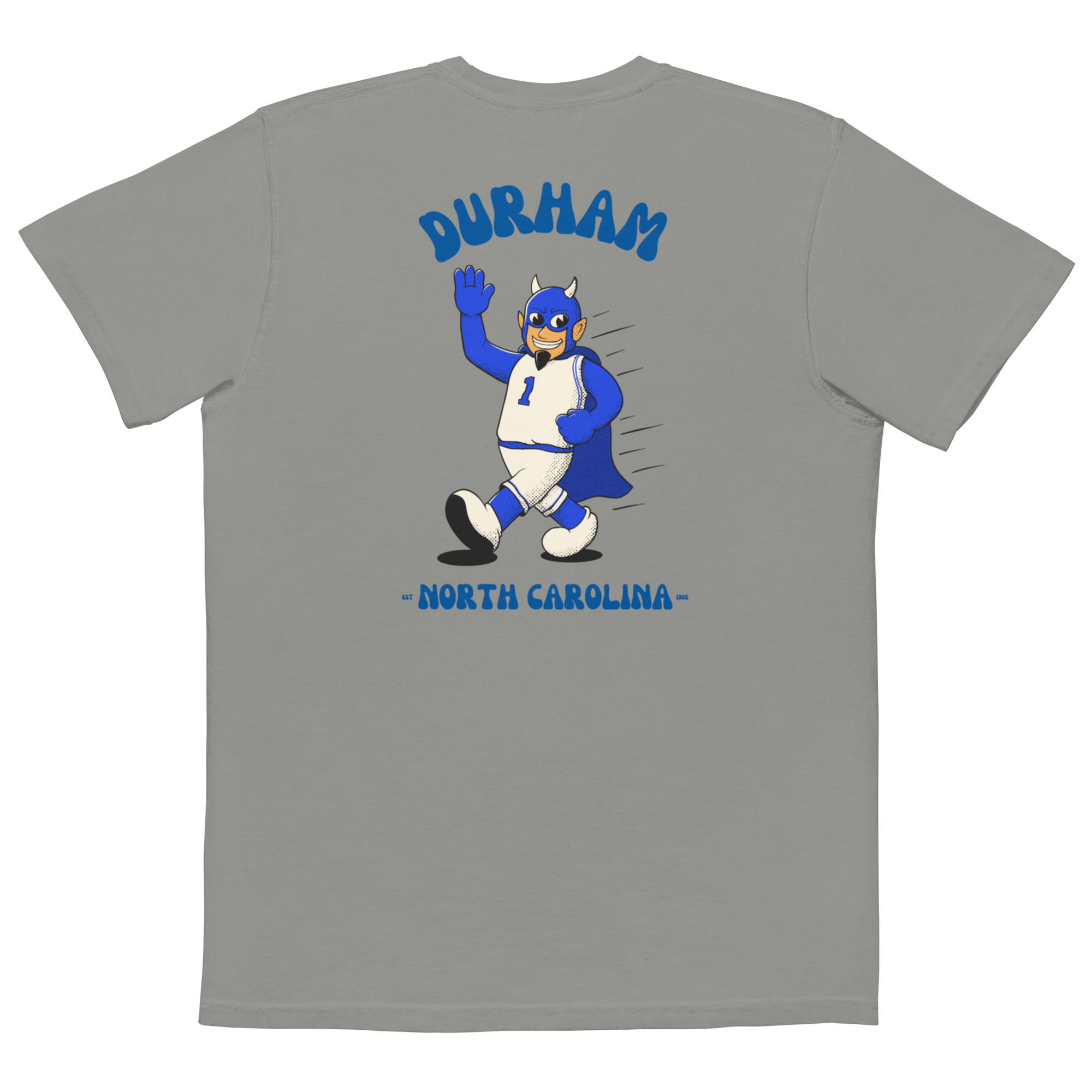 Durham Duke Blue Devils vintage pocket t-shirt - grey back