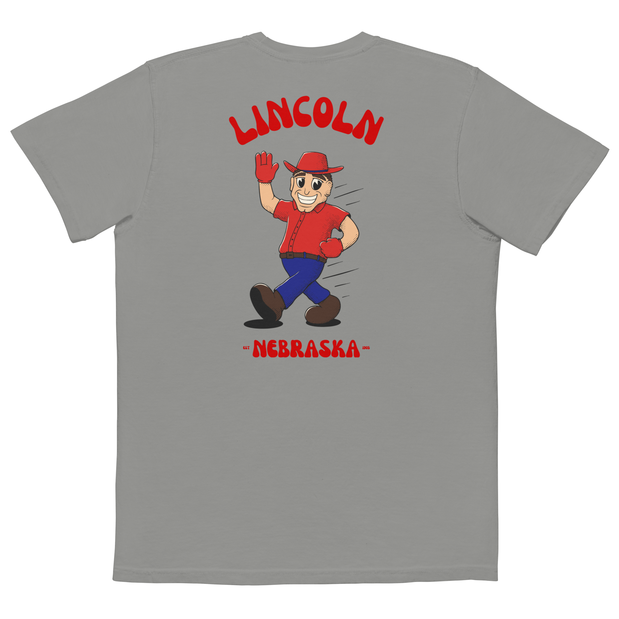 Lincoln Nebraska Cornhuskers vintage pocket t-shirt - grey back