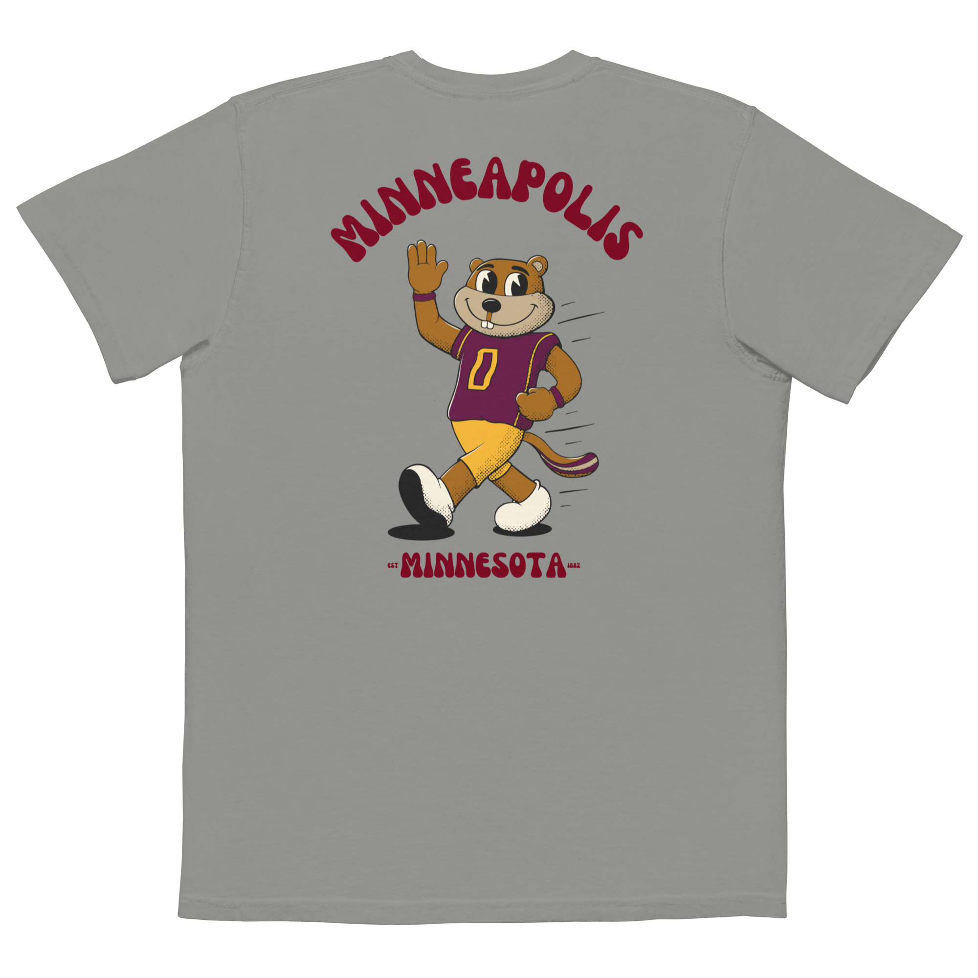Minneapolis Minnesota Golden Gophers vintage pocket t-shirt - grey back