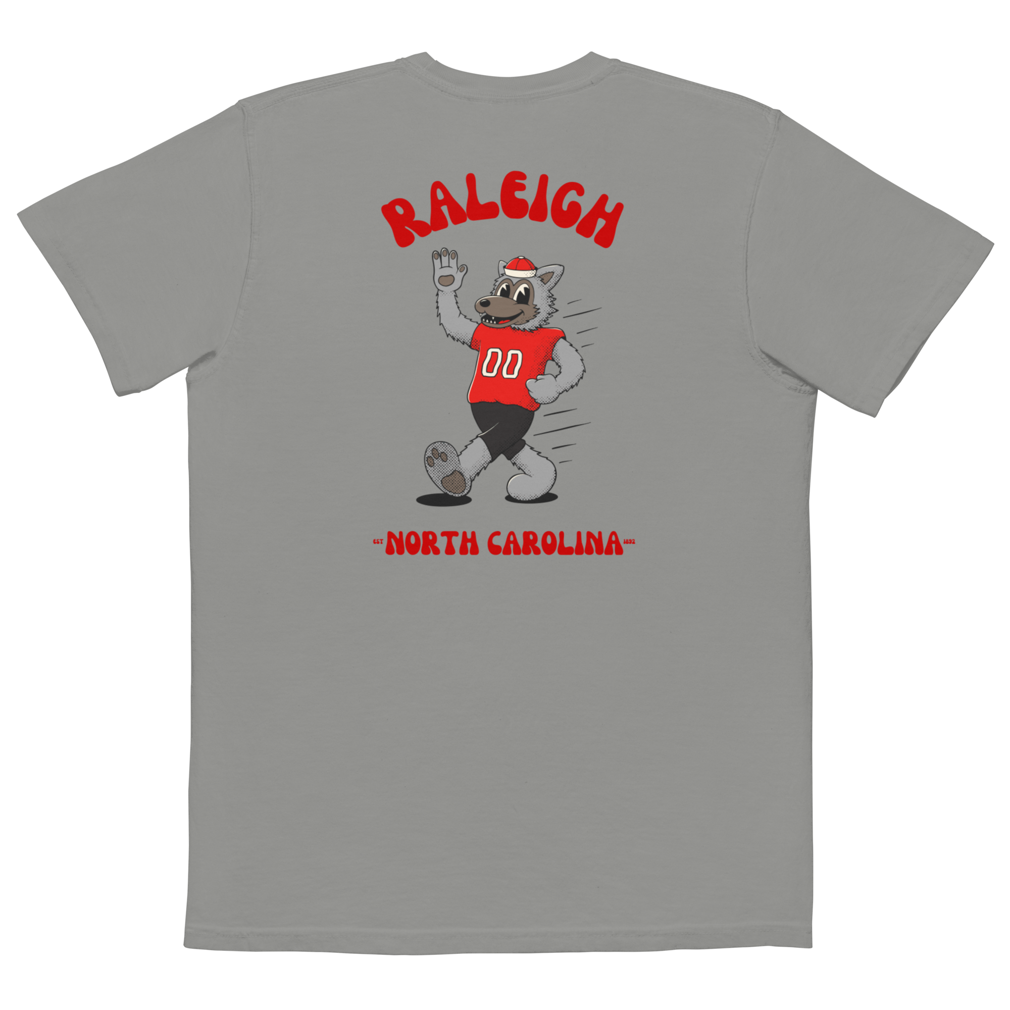 Raleigh NC State Wolfpack vintage pocket t-shirt - grey back