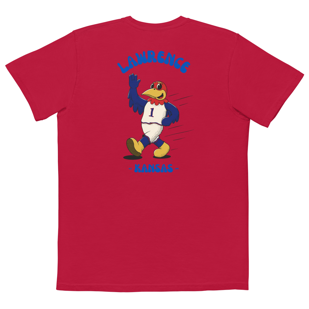 Lawrence Kansas Jayhawks vintage pocket t-shirt - red back