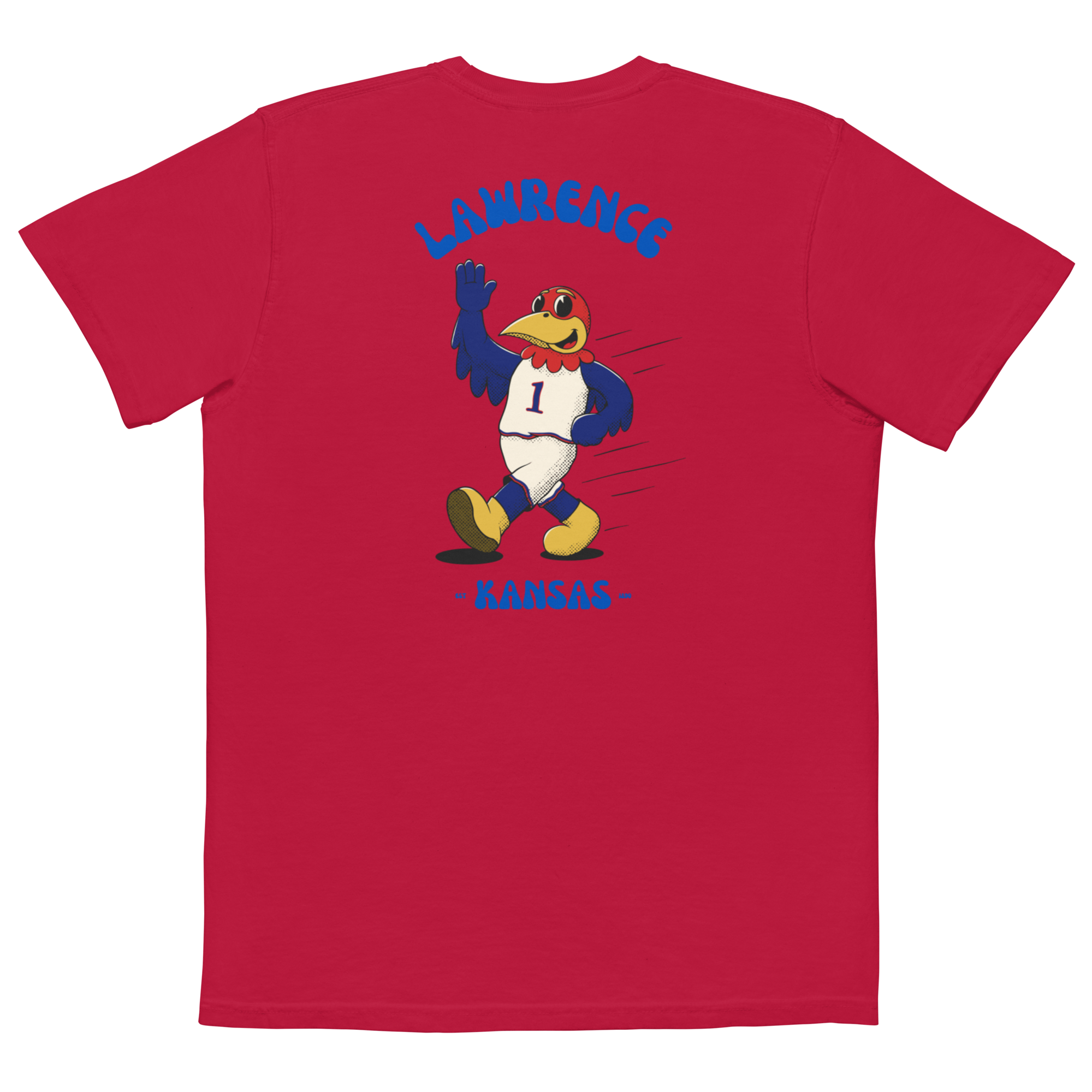 Lawrence Kansas Jayhawks vintage pocket t-shirt - red back