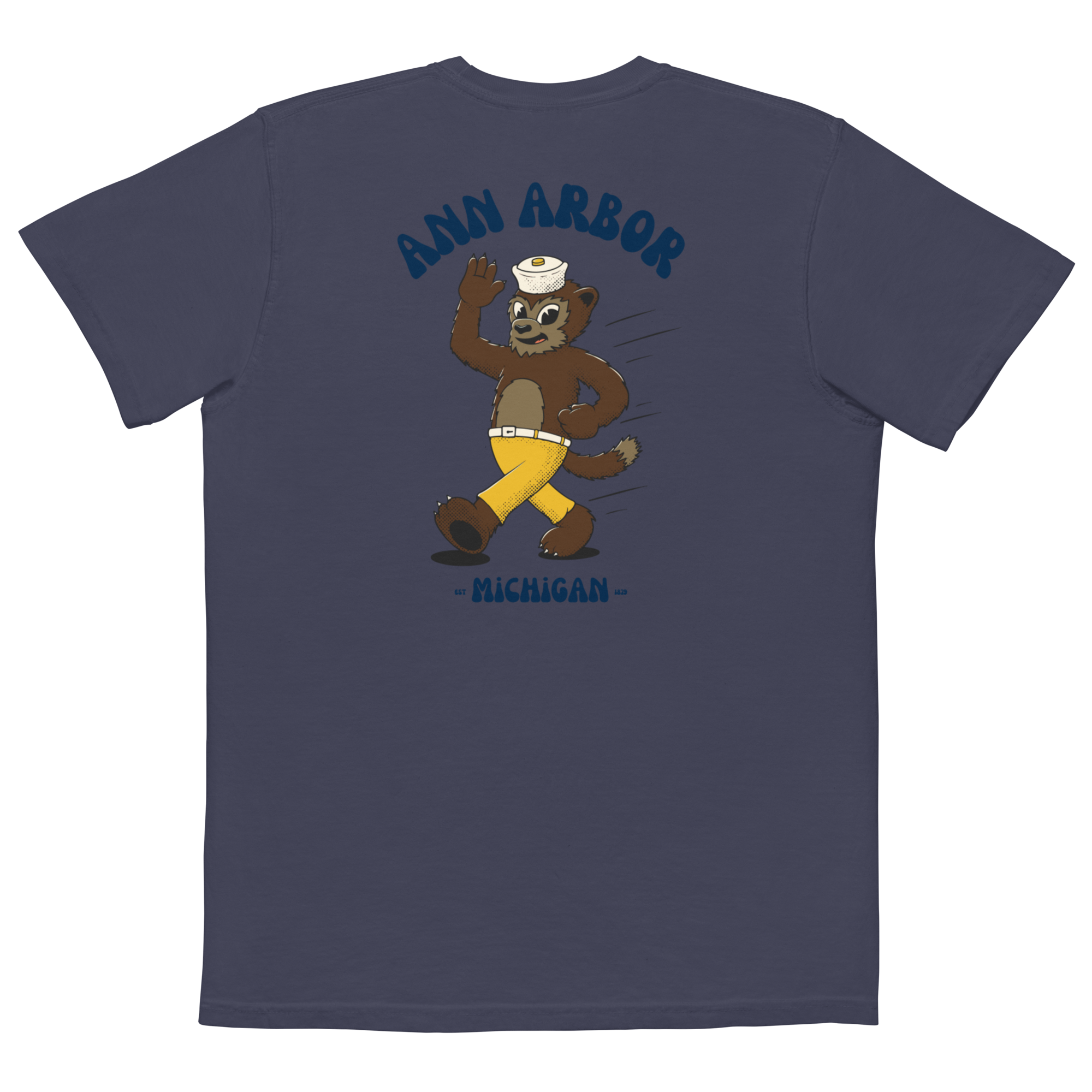 Ann Arbor Michigan Wolverines vintage pocket t-shirt - navy back