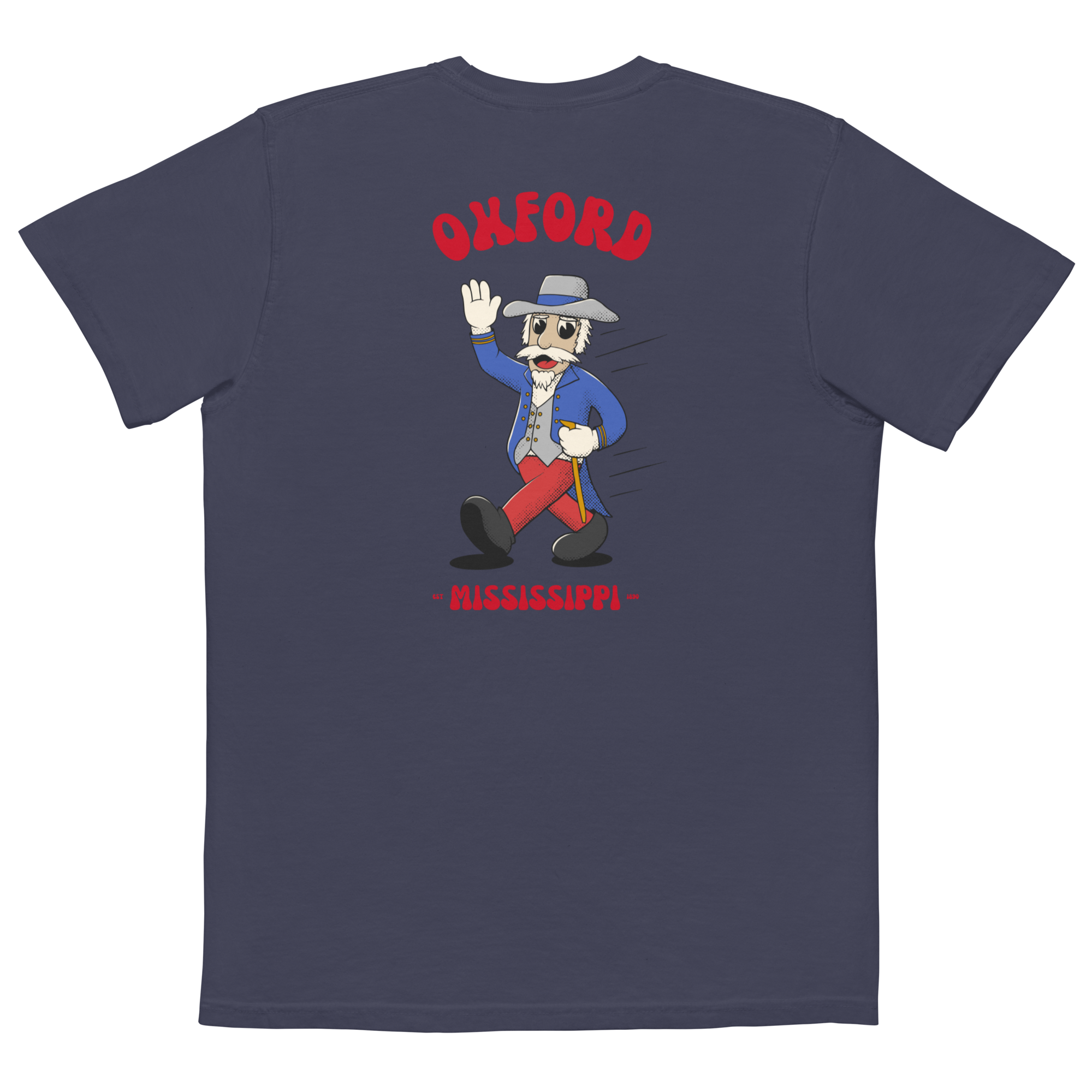 Oxford Ole Miss Rebels vintage pocket t-shirt - navy back