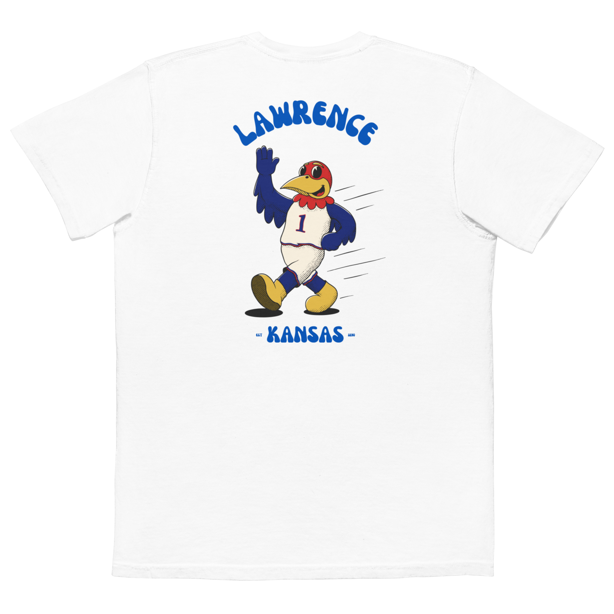 Lawrence Kansas Jayhawks vintage pocket t-shirt - white back
