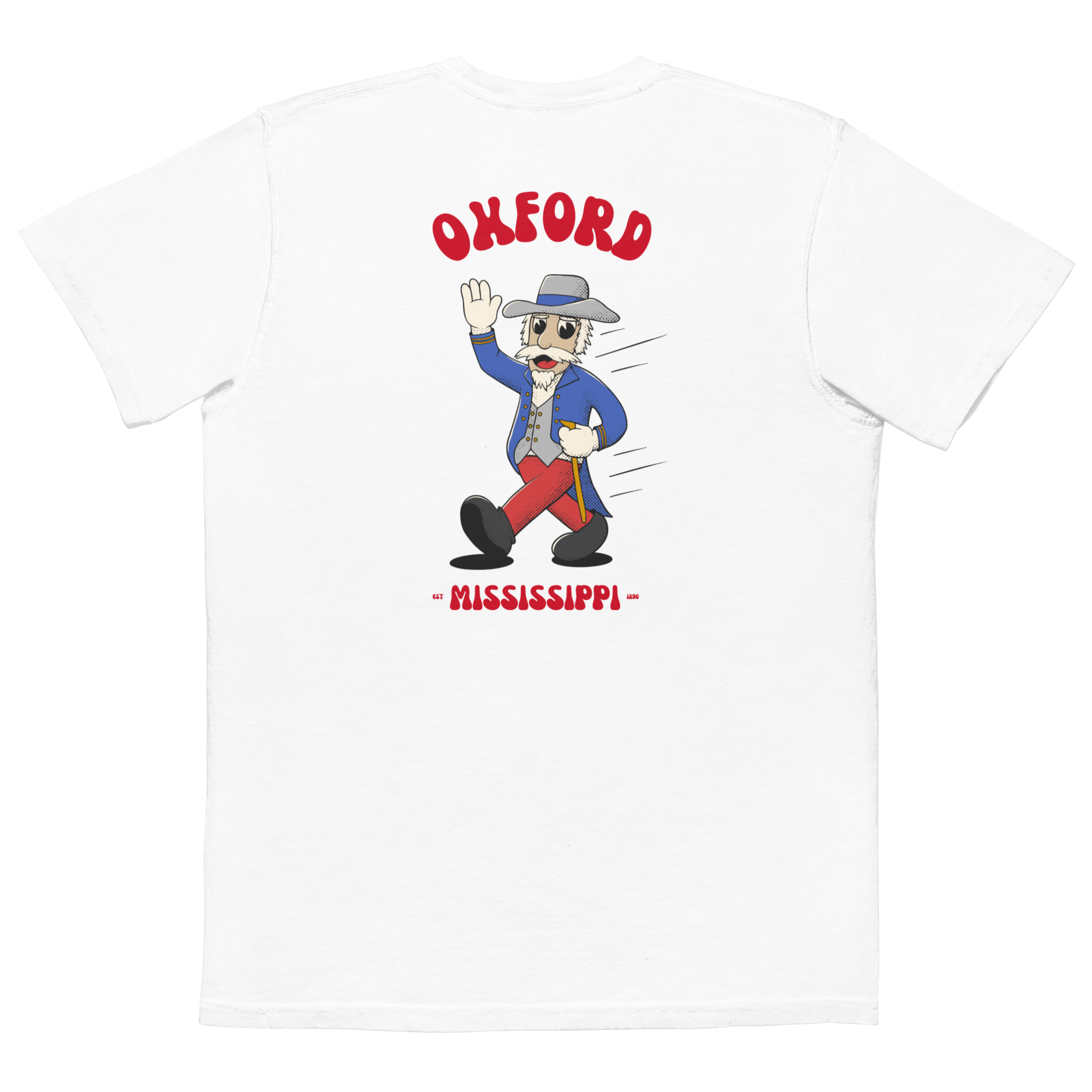 Oxford Ole Miss Rebels vintage pocket t-shirt - white back