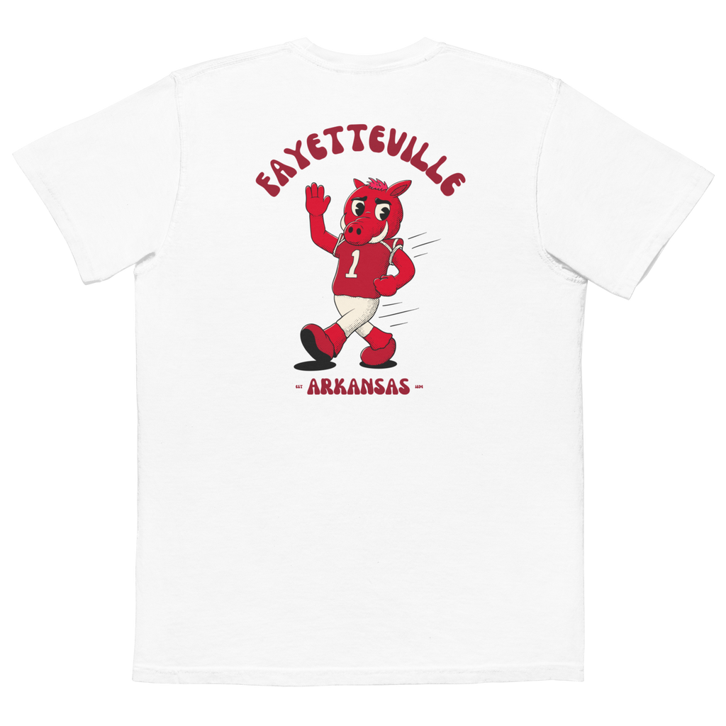 Fayetteville Arkansas Razorbacks vintage pocket t-shirt - white back
