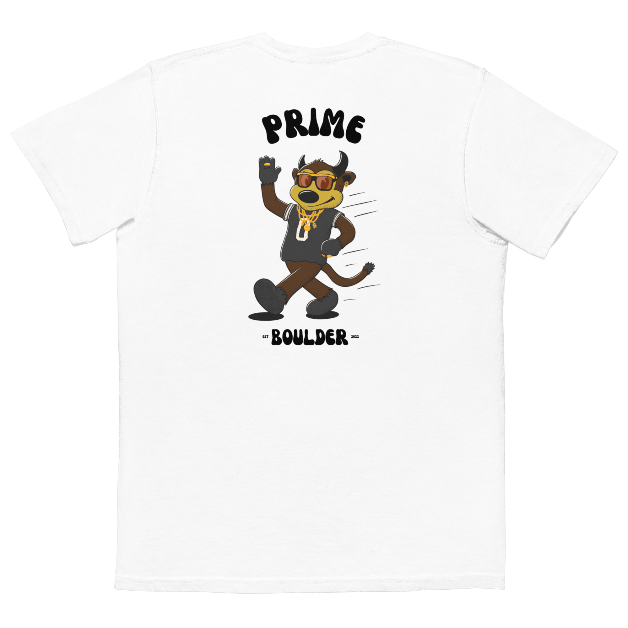Prime Boulder Colorado Buffaloes vintage pocket t-shirt - white back