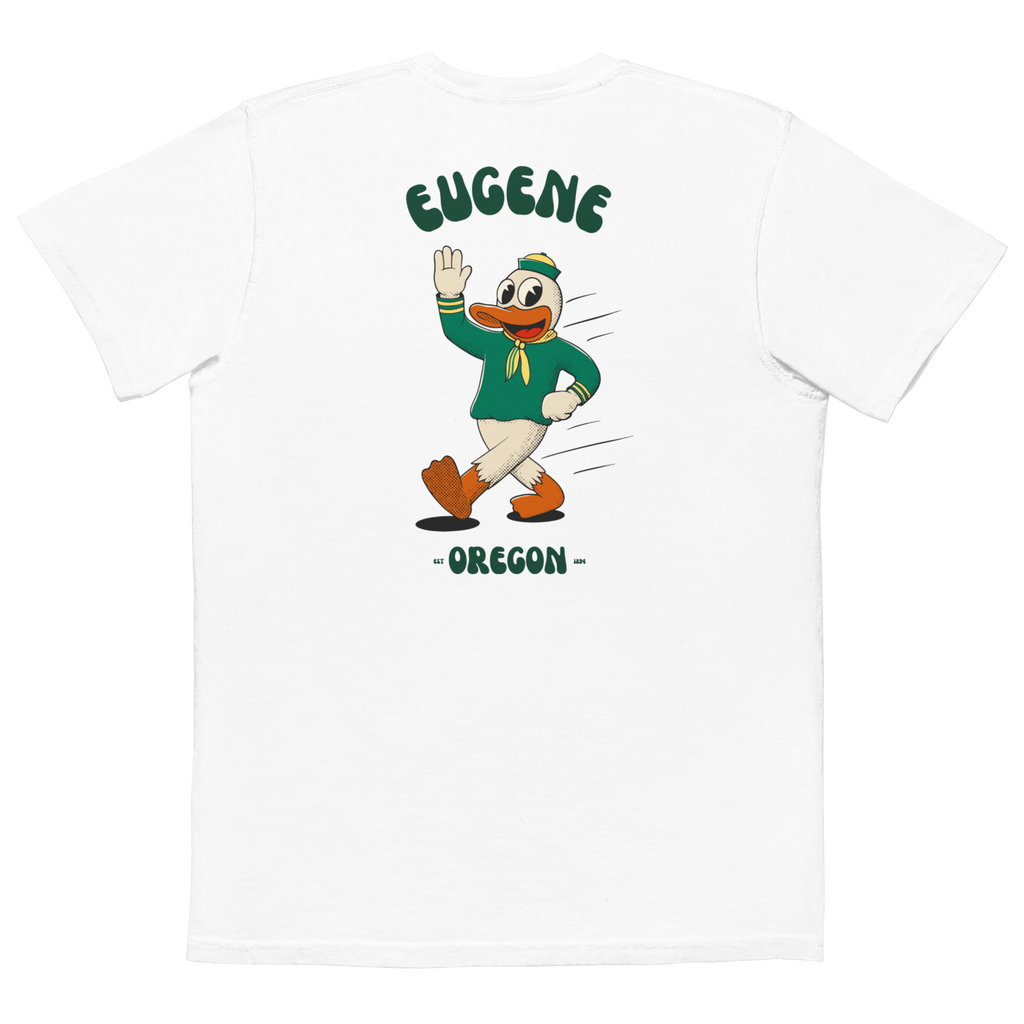 Eugene Oregon Ducks vintage pocket t-shirt - white back