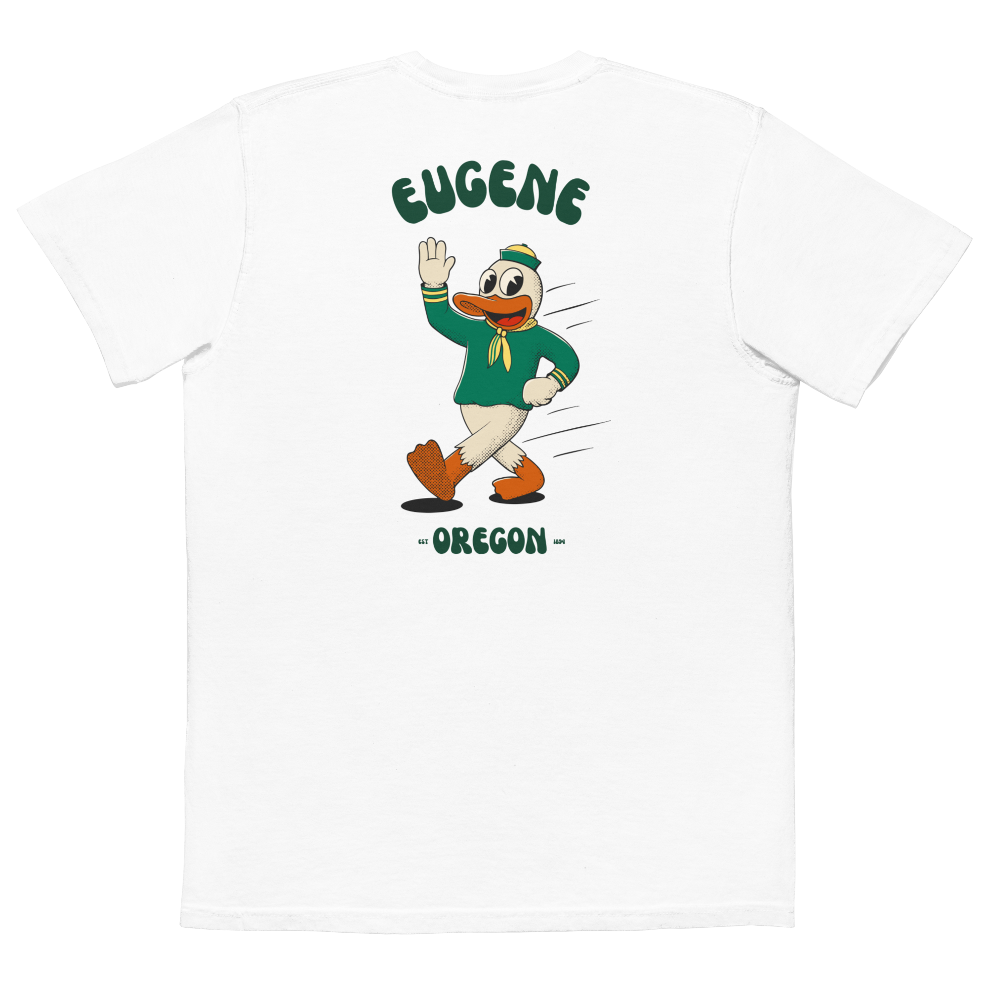 Eugene Oregon Ducks vintage pocket t-shirt - white back