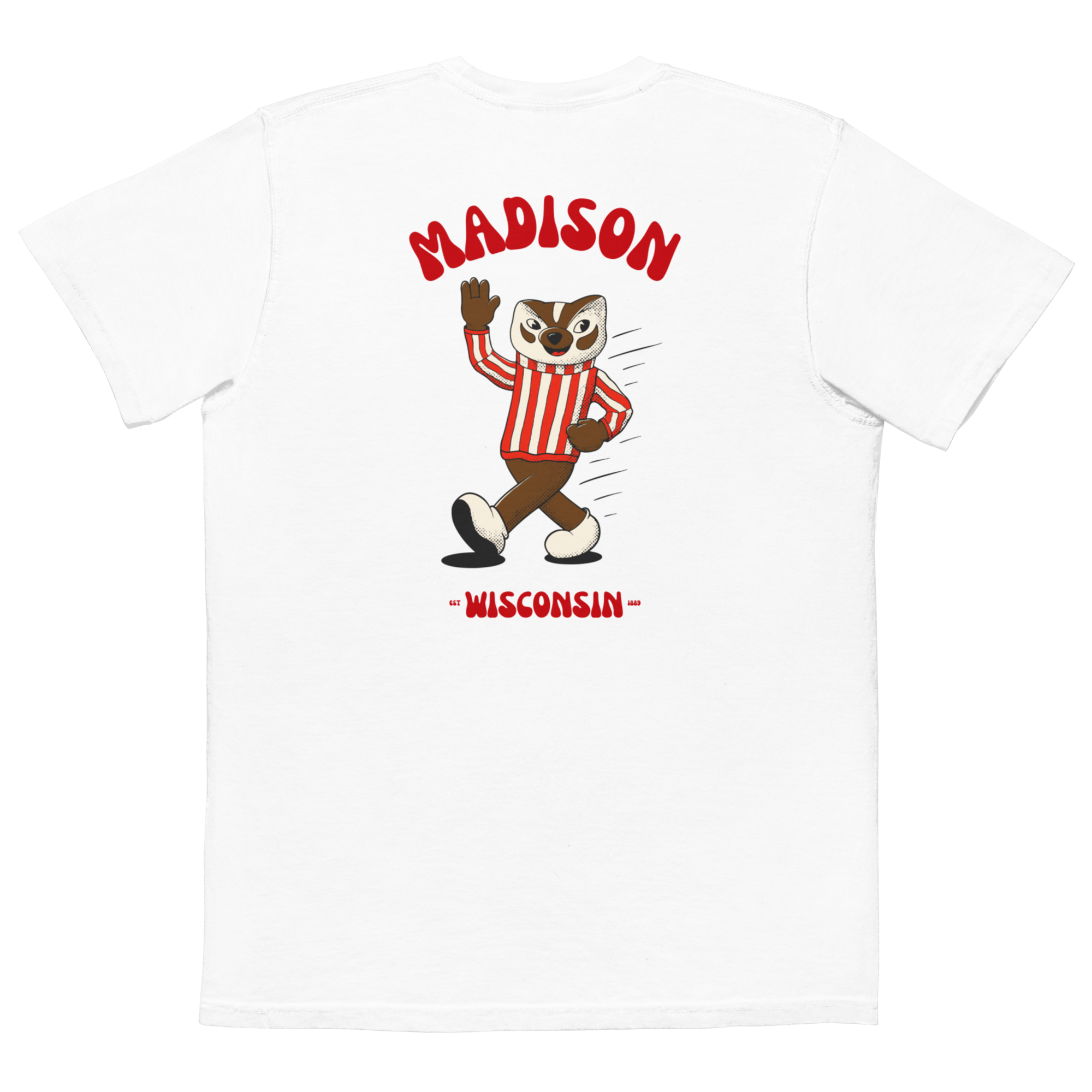 Madison Wisconsin Badgers vintage pocket t-shirt - white back