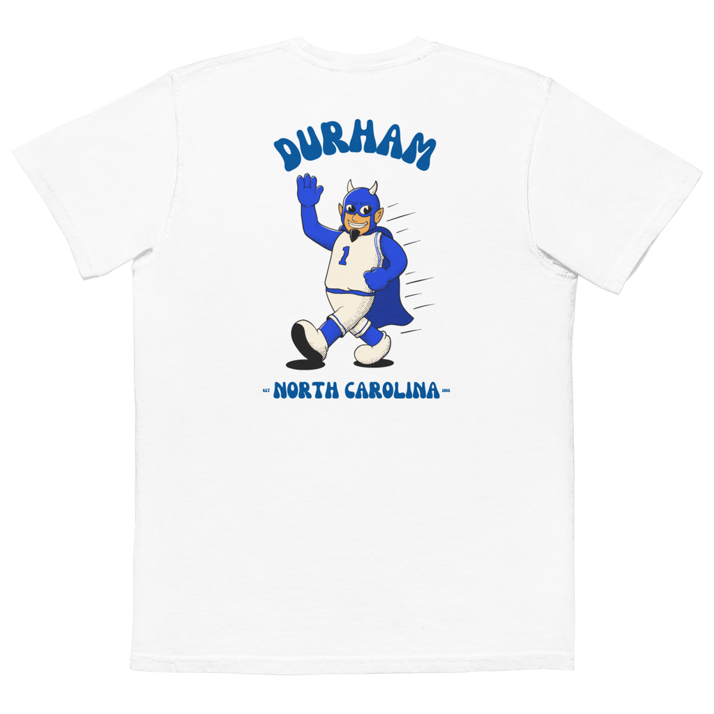 Durham Duke Blue Devils vintage pocket t-shirt - white back