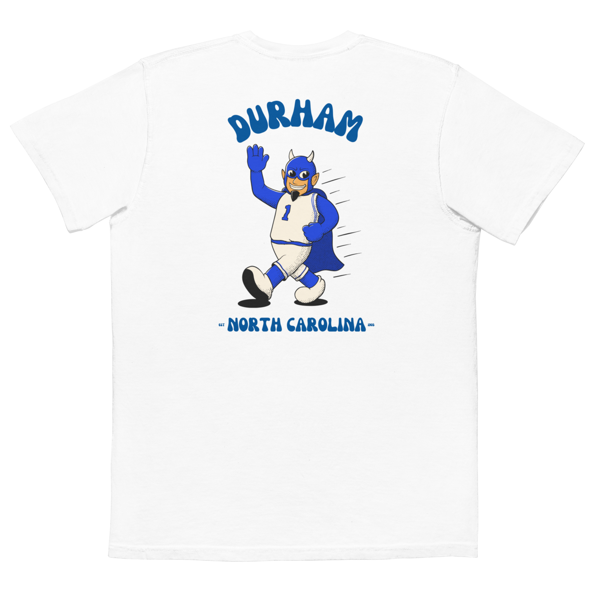Durham Duke Blue Devils vintage pocket t-shirt - white back