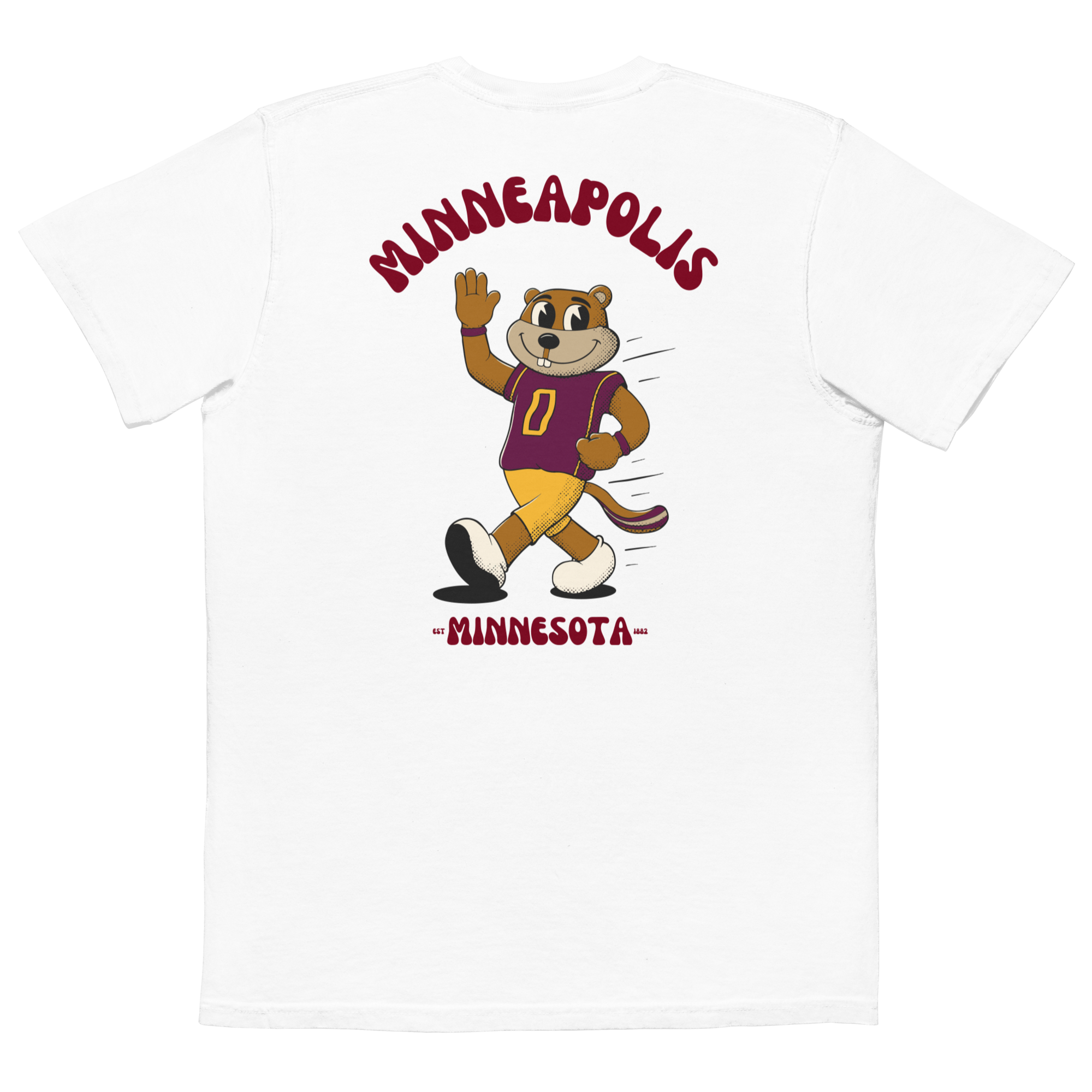 Minneapolis Minnesota Golden Gophers vintage pocket t-shirt - white back