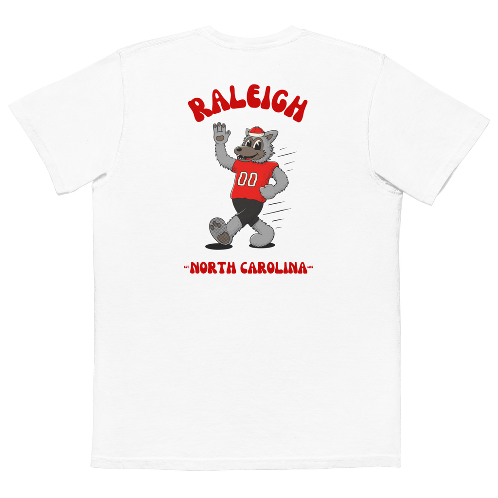 Raleigh NC State Wolfpack vintage pocket t-shirt - white back