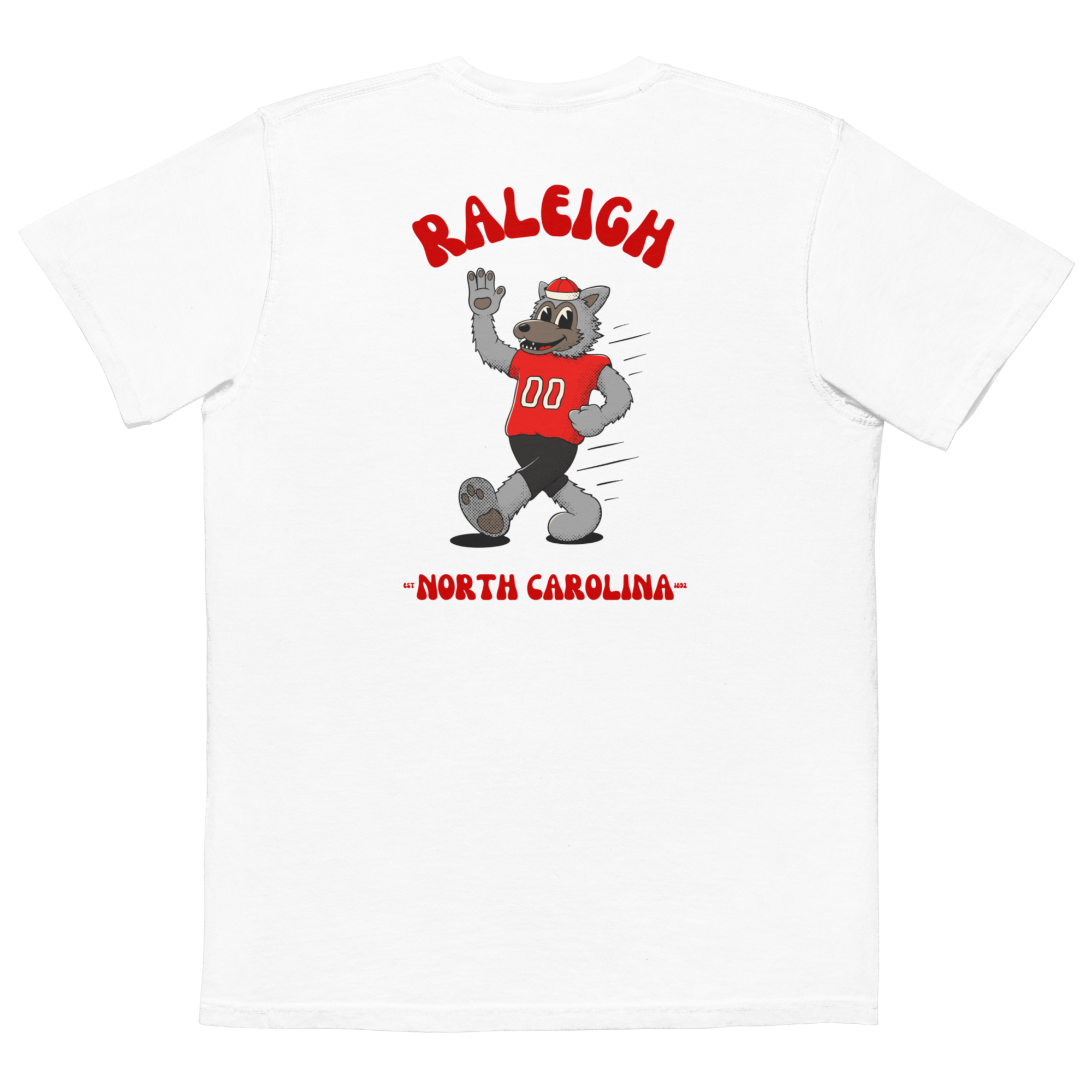 Raleigh NC State Wolfpack vintage pocket t-shirt - white back