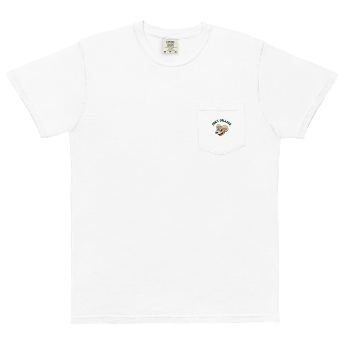 Fort Collins Colorado State Rams vintage pocket t-shirt - white front