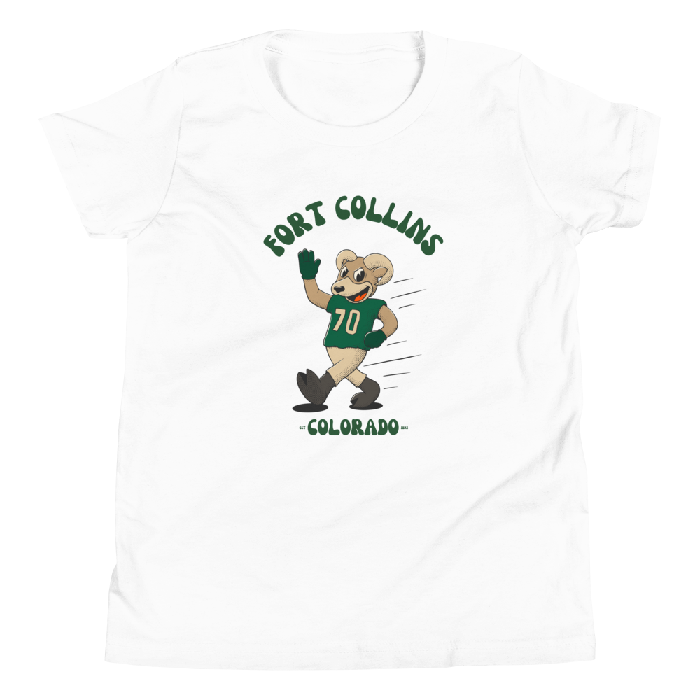 Fort Collins Colorado State Rams vintage youth t-shirt - white front