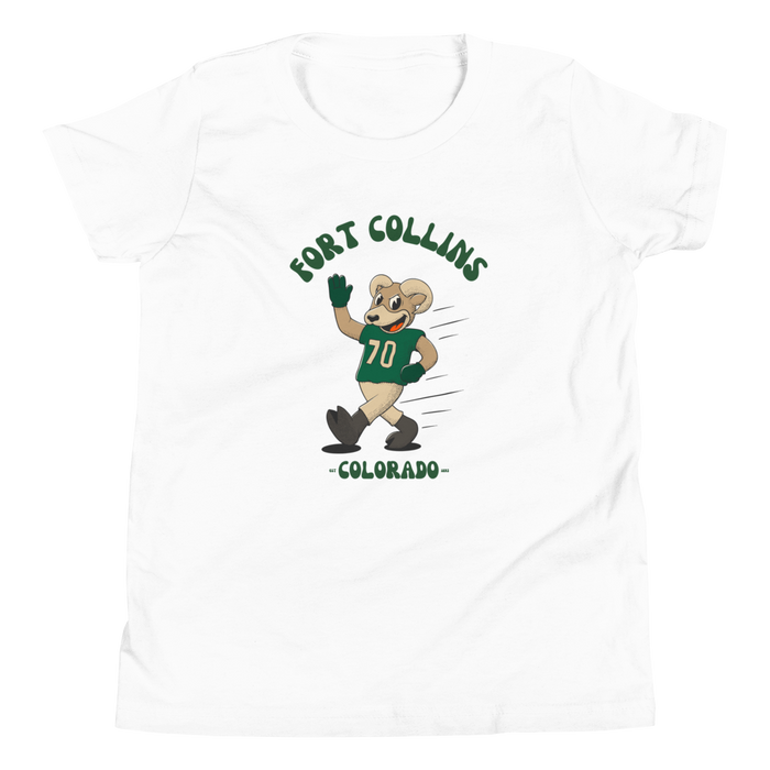 Fort Collins Colorado State Rams vintage youth t-shirt - white front