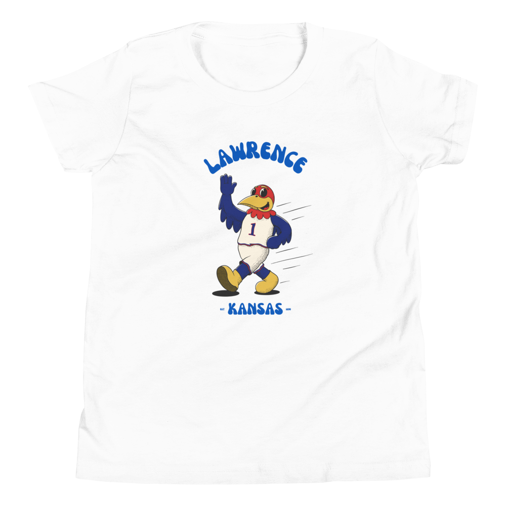 Lawrence Kansas Jayhawks vintage youth t-shirt - white front