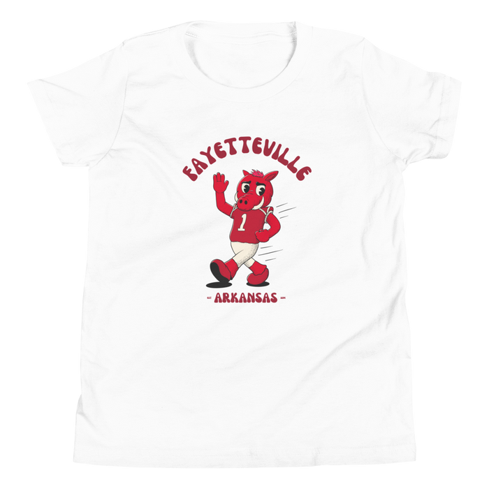 Fayetteville Arkansas Razorbacks vintage youth t-shirt - white front