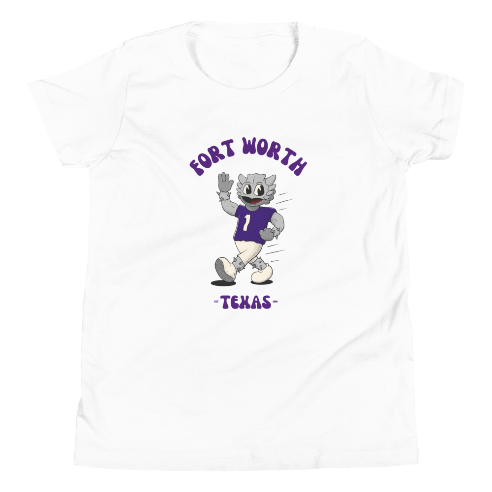 Fort Worth TCU Horned Frogs vintage youth t-shirt - white front