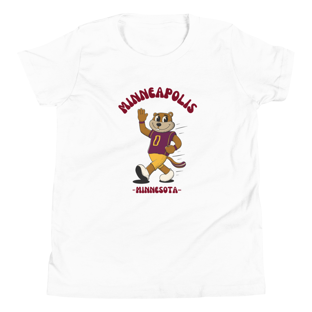 Minneapolis Minnesota Golden Gophers vintage youth t-shirt - white front